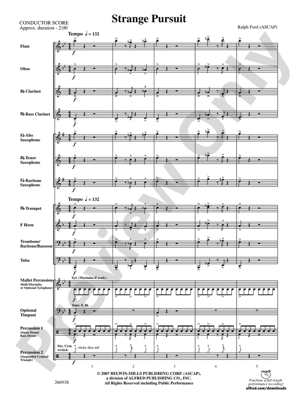 Strange Pursuit - Concert Band Conductor Score & Parts (Digital Download)