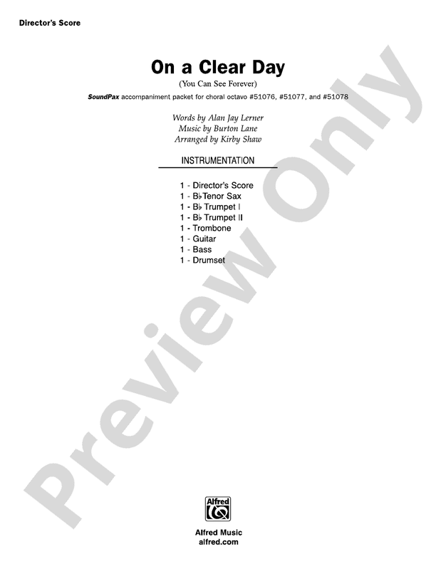 On a Clear Day – Choral SoundPax (Digital Download)