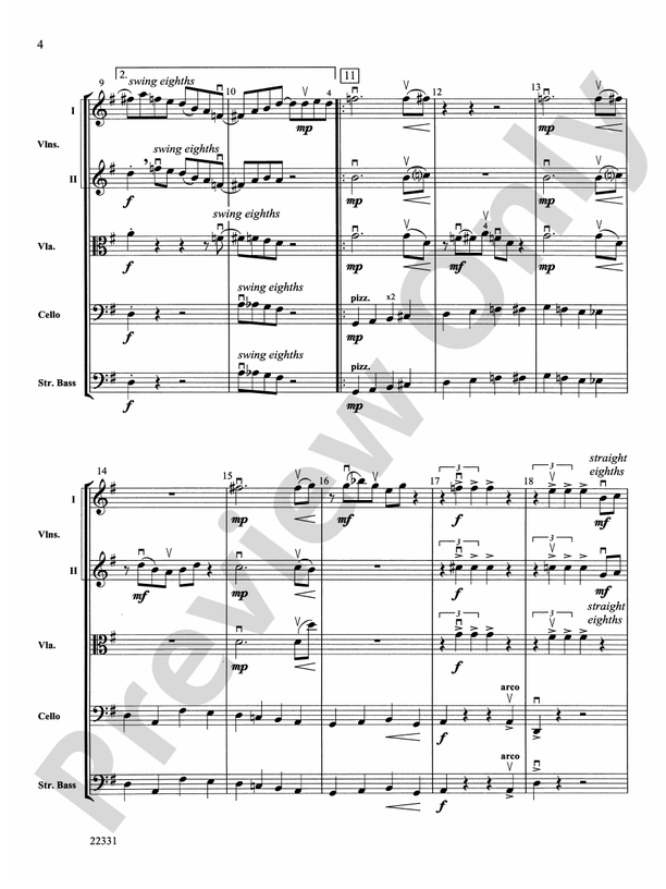 "B-Suite" for Strings – String Orchestra Conductor Score & Parts (Digital Download)