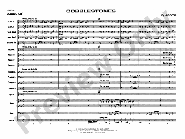 Cobblestones - Jazz Ensemble Conductor Score & Parts (Digital Download)