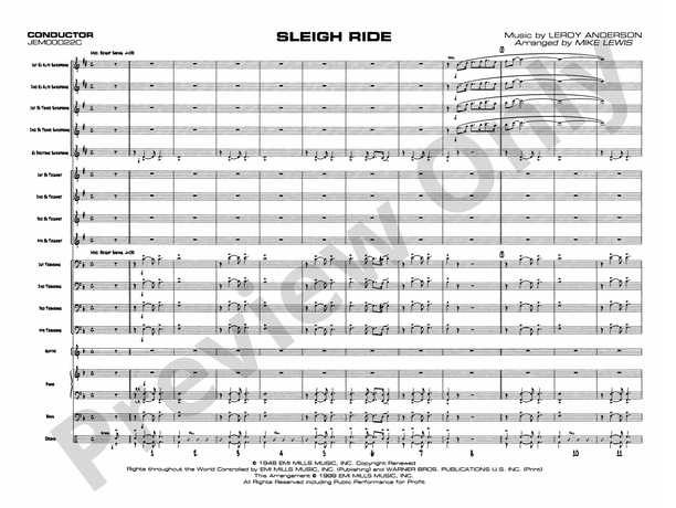 Sleigh Ride (Grade 4.5) - Jazz Ensemble Conductor Score & Parts (Digital Download)