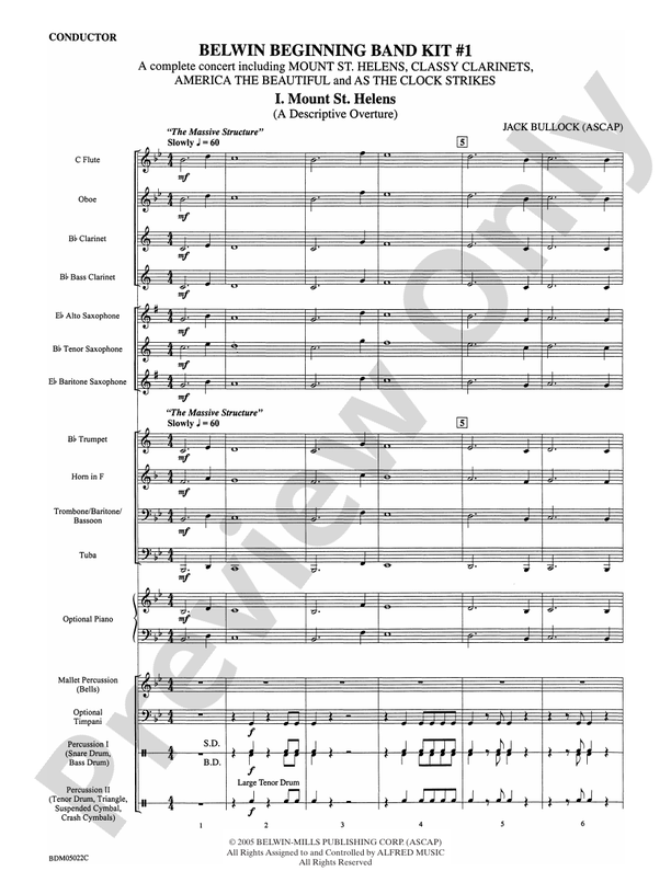Belwin Beginning Band Kit #1 - Concert Band Conductor Score & Parts (Digital Download)
