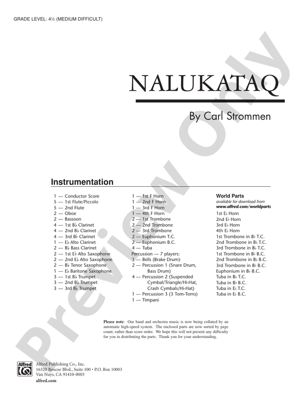 Nalukataq - Concert Band Conductor Score & Parts (Digital Download)