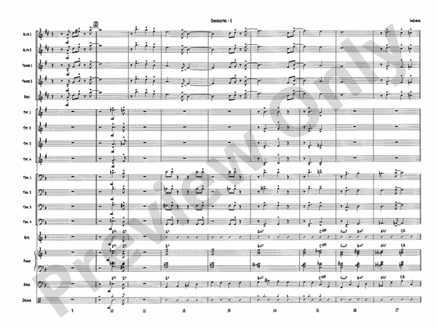 Indiana (Back Home Again in Indiana) - Jazz Ensemble Conductor Score & Parts (Digital Download)