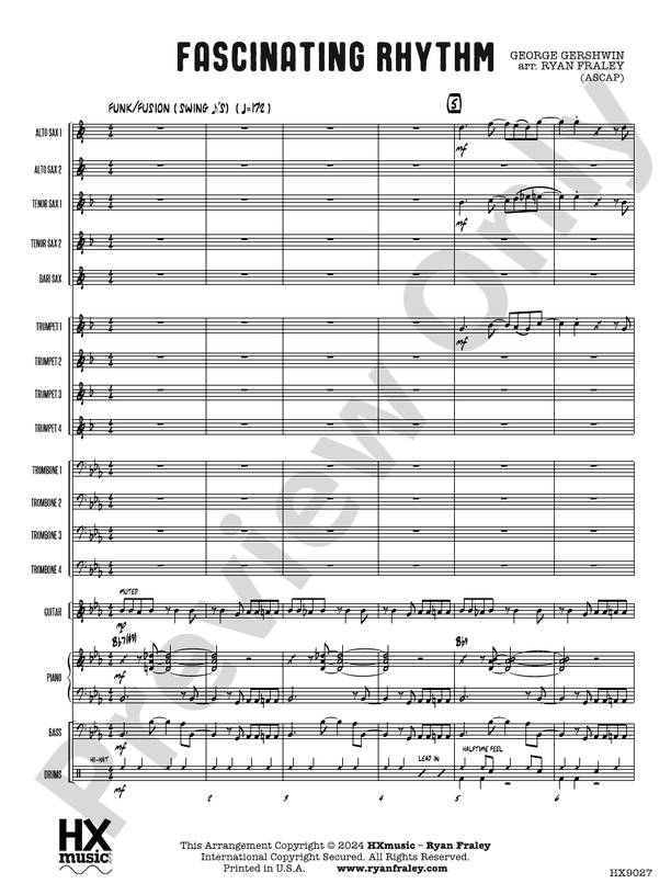 Fascinating Rhythm – Jazz Ensemble Conductor Score & Parts (Digital Download)