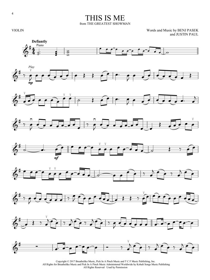 Songs from A Star Is Born, La La Land, The Greatest Showman and More Movie Musicals for Violin - Hal Leonard - 287964