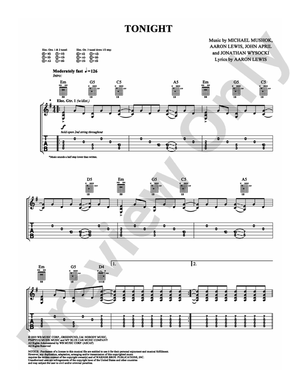Tonight - Guitar TAB (Digital Download)