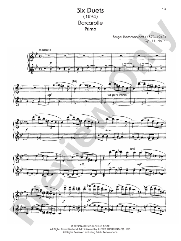 The Piano Works of Rachmaninoff, Volume VIII: Works for One Piano/Four Hands and One Piano/Six Hands - Piano (Digital Download)