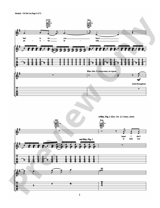 Fill Me Up - Guitar TAB (Digital Download)
