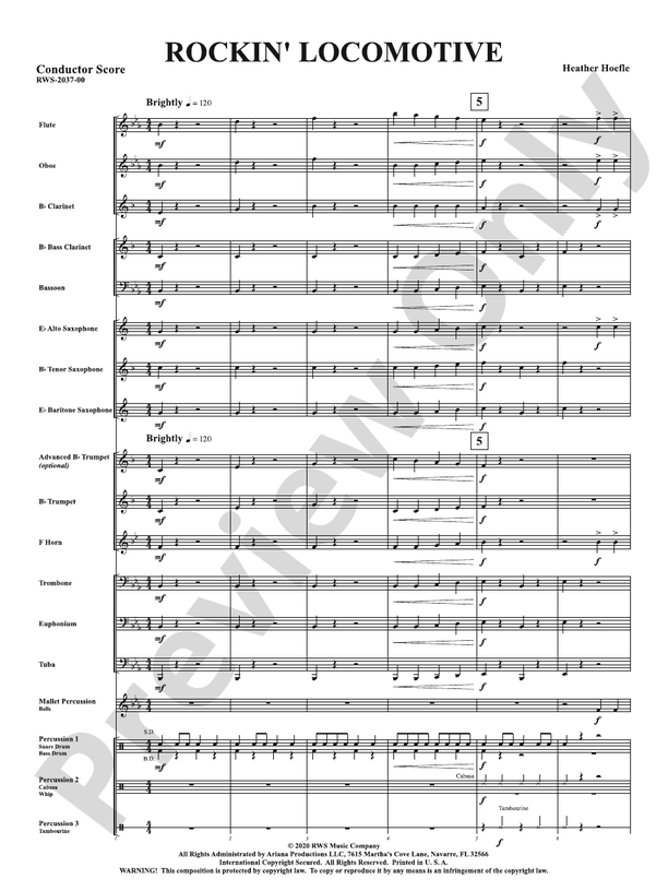 Rockin' Locomotive - Concert Band Conductor Score & Parts (Digital Download)