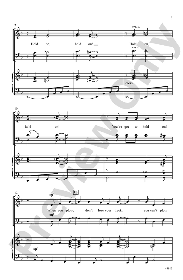 Hold On - Arr. Victor C. Johnson – SATB (Digital Download)