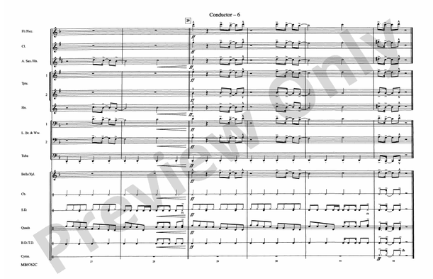 Eye of the Tiger (Arr. Doug Adams) – Marching Band Conductor Score & Parts (Digital Download)