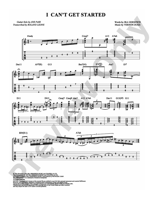 I Can't Get Started - Guitar TAB (Digital Download)