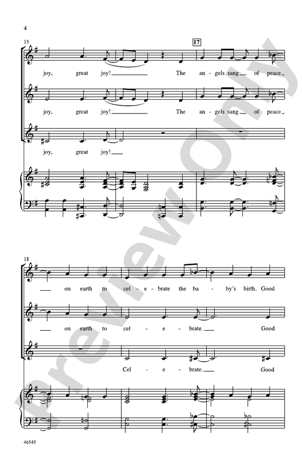 Good News, Great Joy! – SSA Choral Octavo (Digital Download)