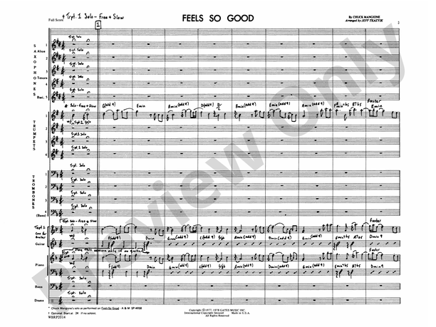Feels So Good (Arr. Jeff Tkazyik) - Jazz Ensemble Conductor Score & Parts (Digital Download)