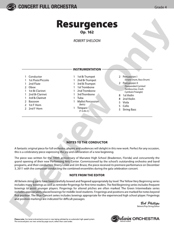 Resurgences – Ful Orchestra Conductor Score & Parts (Digital Download)