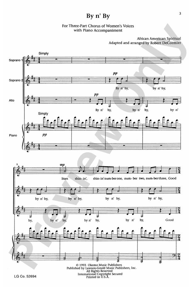 By n' By – SSA Choral Octavo (Digital Download)