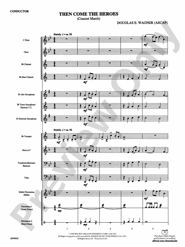 Then Come the Heroes - Concert Band Conductor Score & Parts (Digital Download)