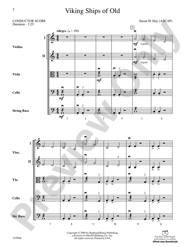 Viking Ships of Old – String Orchestra Conductor Score & Parts (Digital Download)