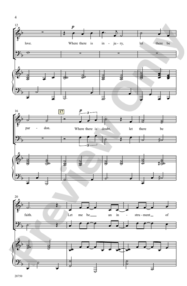 Instrument of Peace – TTBB Choral Octavo (Digital Download)