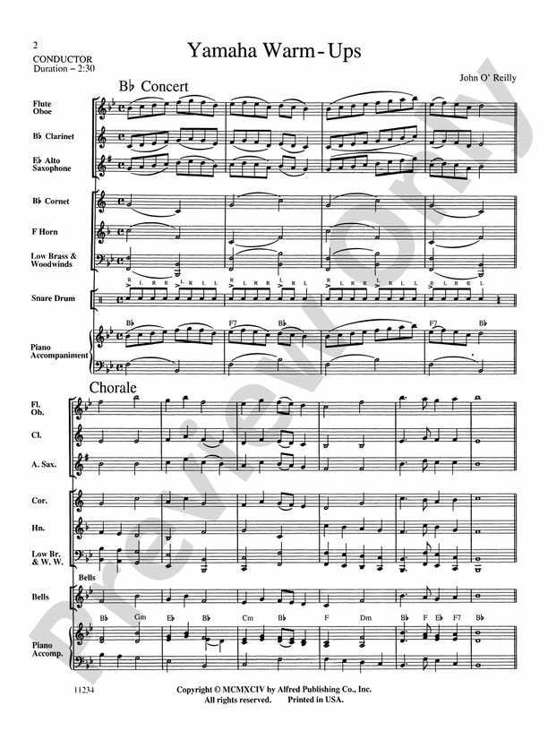 Yamaha Warm-Ups - Concert Band Conductor Score & Parts (Digital Download)