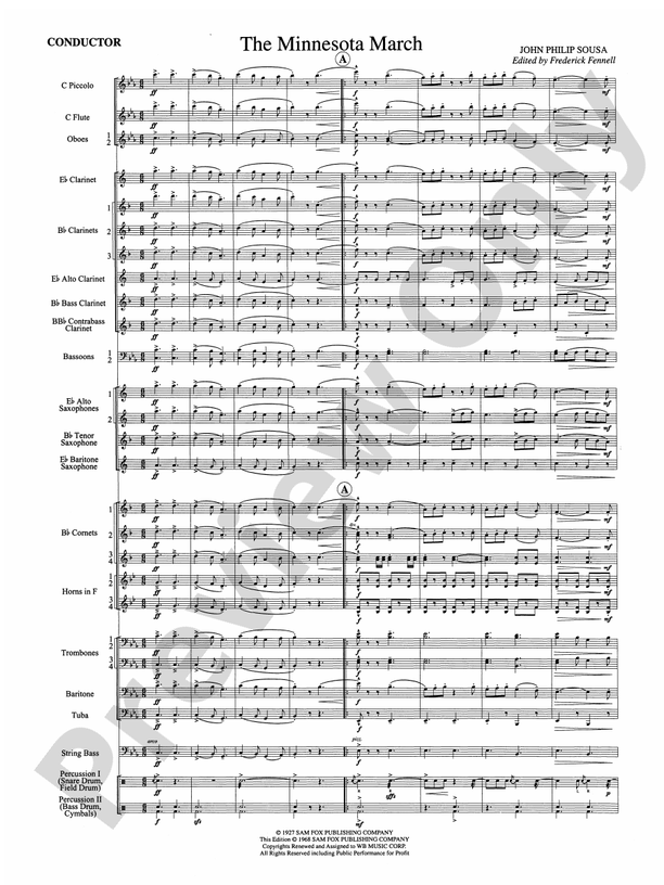 The Minnesota March - Concert Band Conductor Score & Parts (Digital Download)