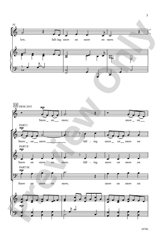 Snow on Snow - 3 Part Mixed Choral Octavo (Digital Download)