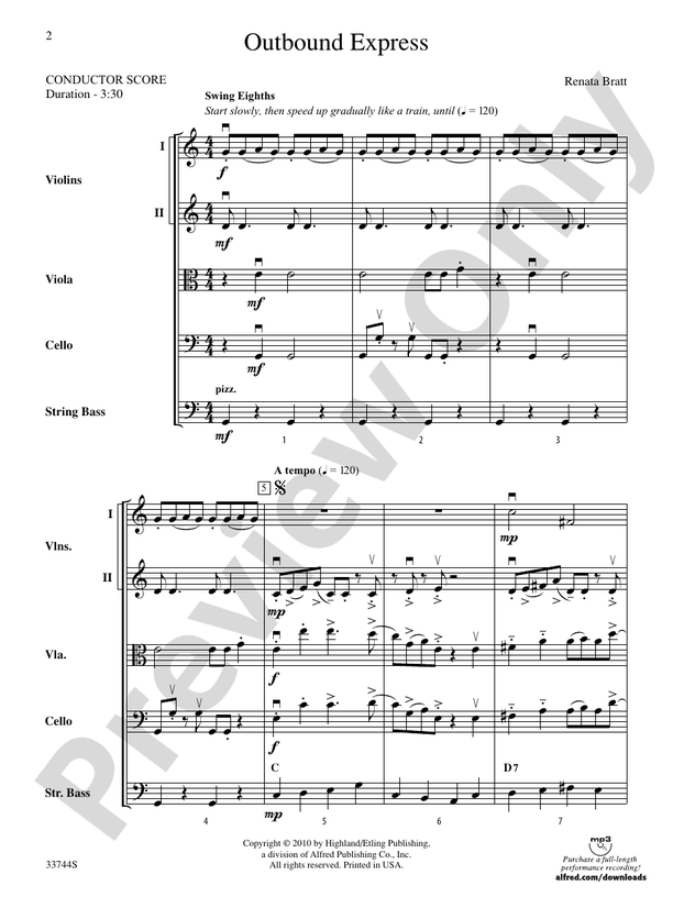 Outbound Express – String Orchestra Conductor Score & Parts (Digital Download)