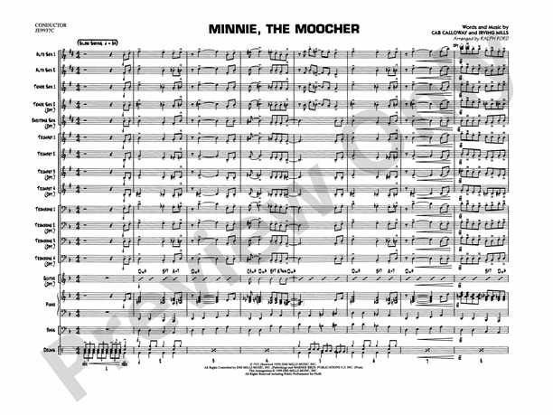 Minnie the Moocher - Jazz Ensemble Conductor Score & Parts (Digital Download)