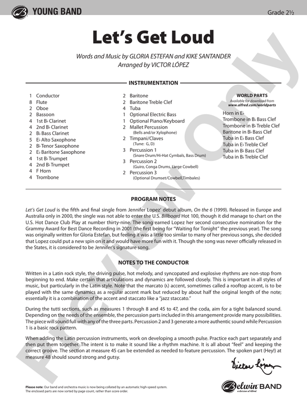 Let's Get Loud - Concert Band Conductor Score & Parts (Digital Download)