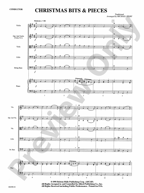 Christmas Bits & Pieces – String Orchestra Conductor Score & Parts (Digital Download)