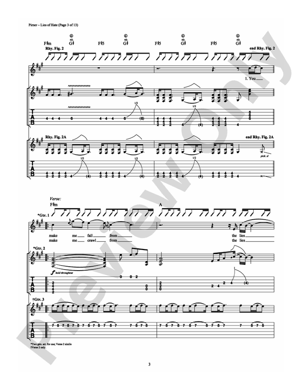 Lies of Hate - Guitar TAB (Digital Download)