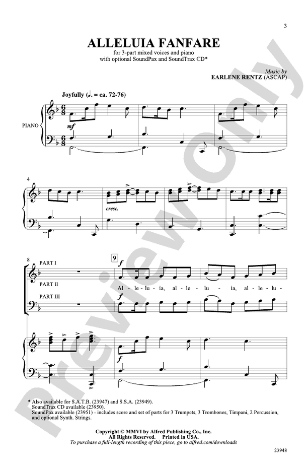 Alleluia Fanfare - 3-Part Mixed Choral Octavo (Digital Download)