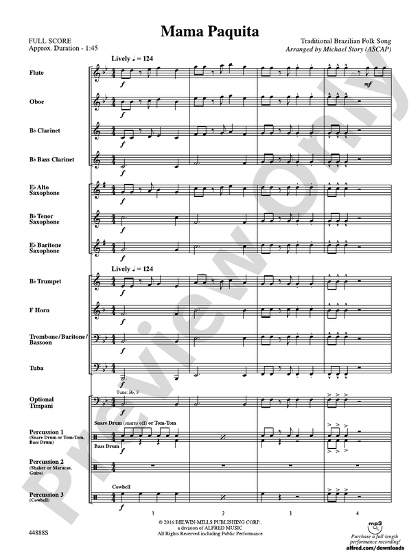 Mama Paquita - Concert Band Conductor Score & Parts (Digital Download)