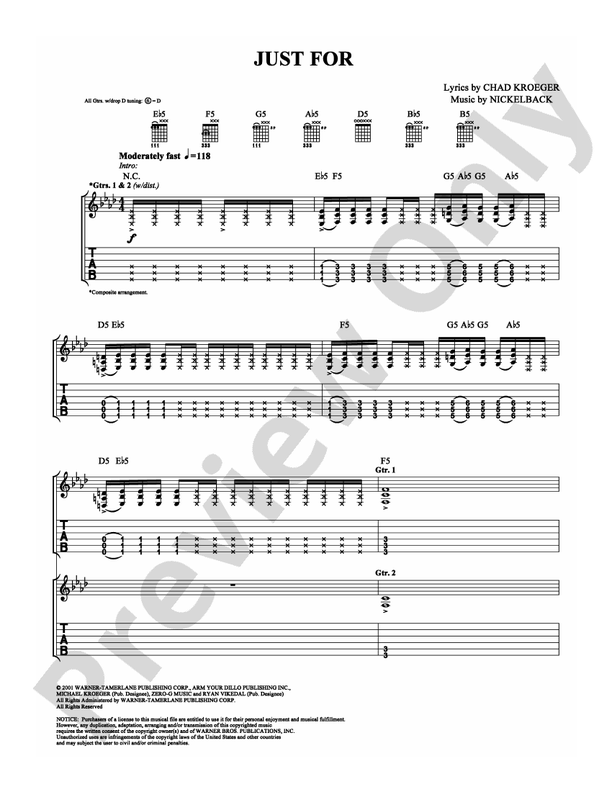 Just For - Guitar TAB (Digital Download)