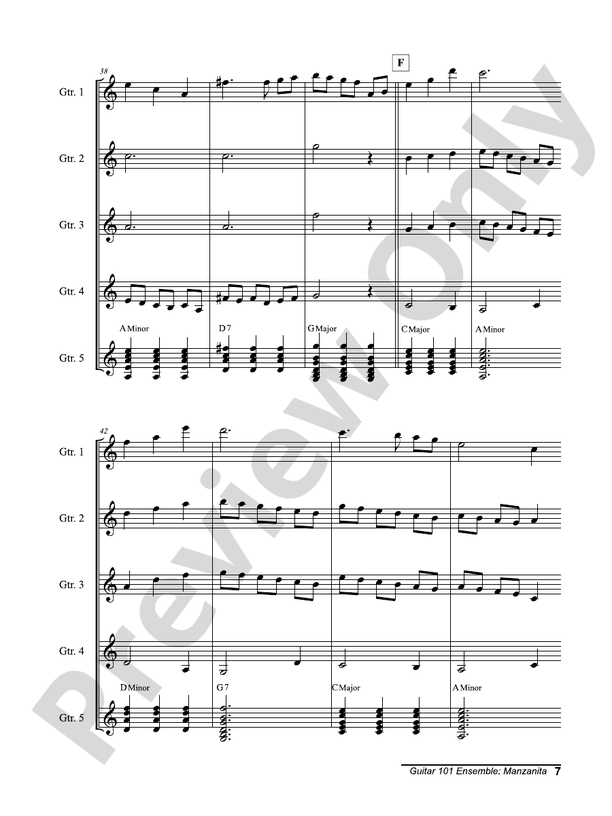 Alfred's Guitar 101, Ensemble: Manzanita - Guitar Ensemble (Digital Download)