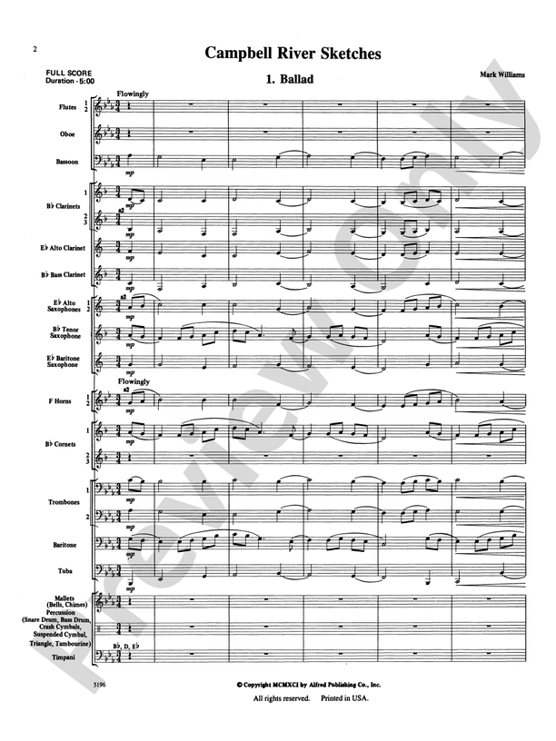 Campbell River Sketches - Concert Band Conductor Score & Parts (Digital Download)