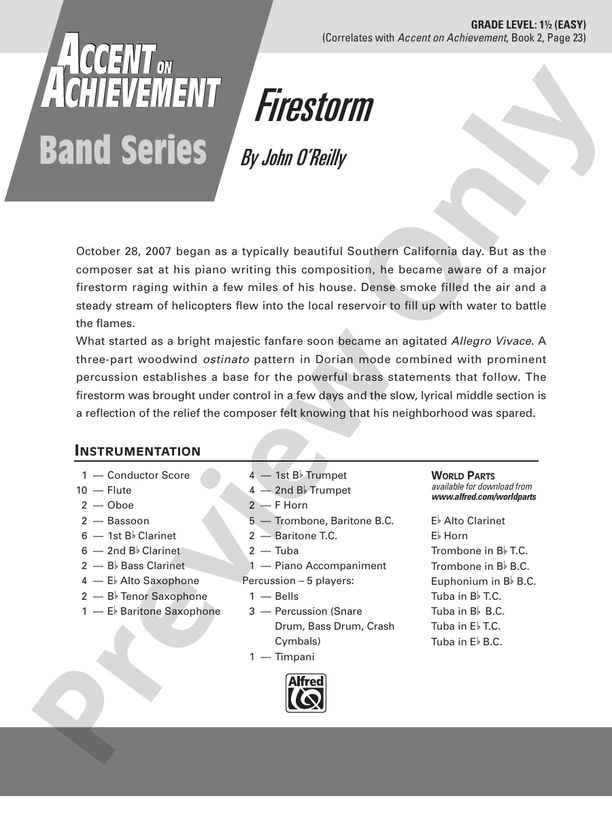 Firestorm - Concert Band Conductor Score & Parts (Digital Download)