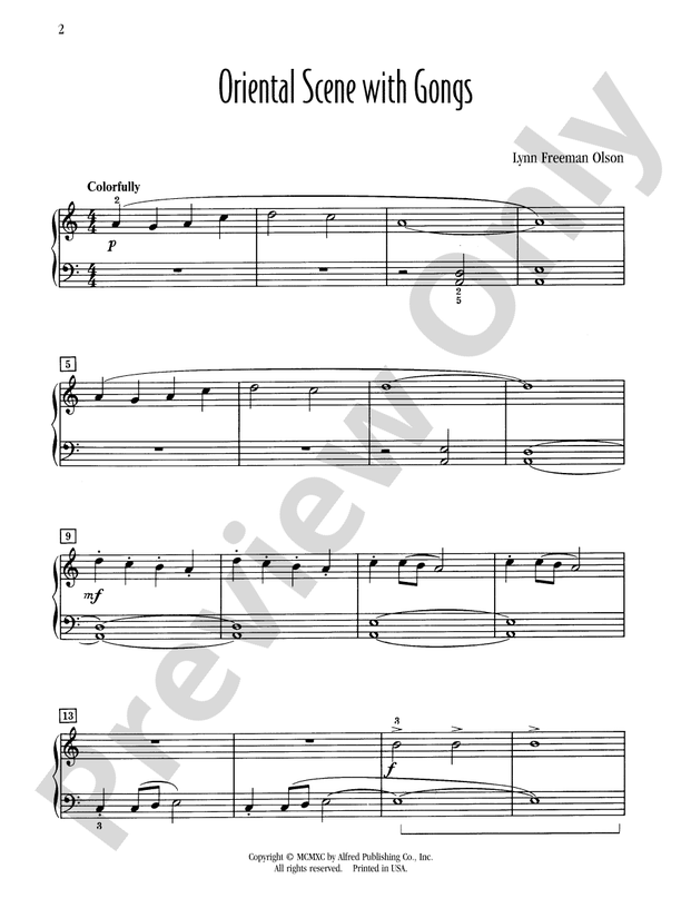 Oriental Scene with Gongs - Piano Solo (Digital Download)