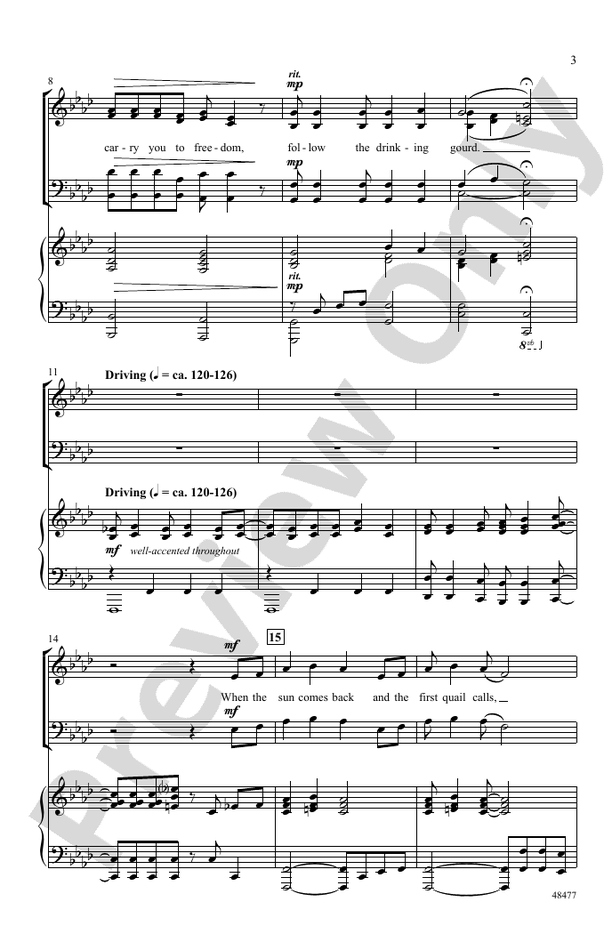 Follow the Drinking Gourd - Arr. Victor C Johnson – SATB Choral Octavo (Digital Download)