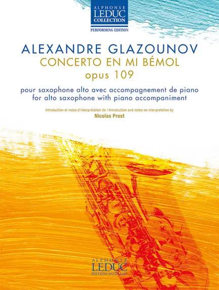 Glazounov - Concerto in Ebmajor - Alto Saxophone/Piano Accompaniment Leduc AL30975
