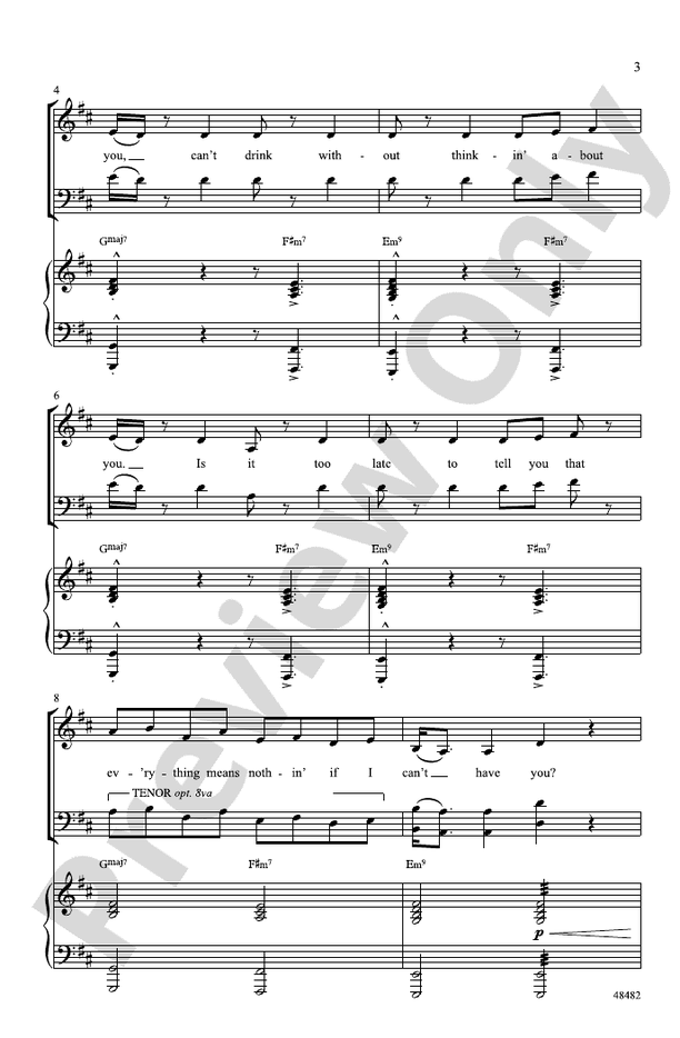 If I Can't Have You – SATB Choral Octavo (Digital Download)