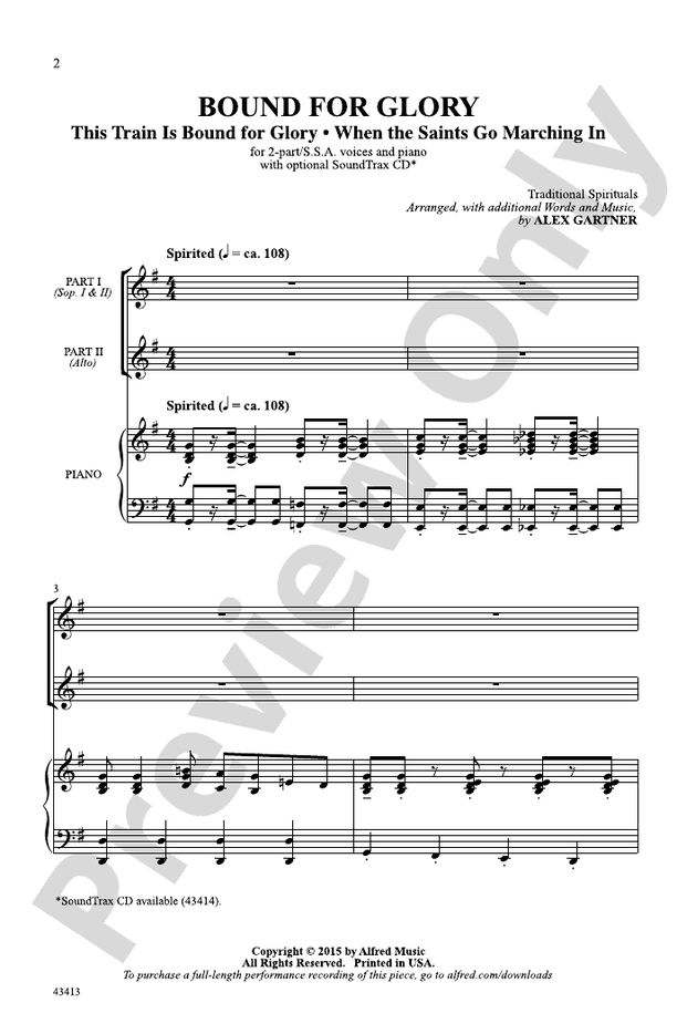 Bound for Glory – 2-Part/SSA Choral Octavo (Digital Download)