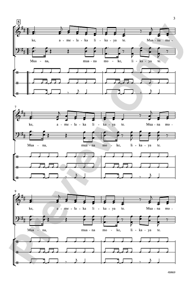 Muana Moke – SATB a cappella Choral Octavo (Digital Download)
