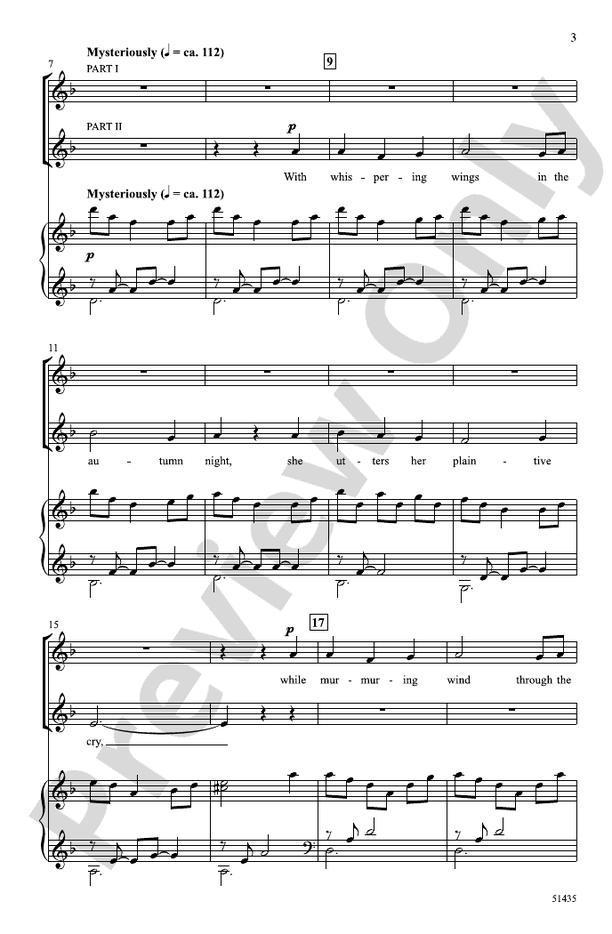 The Owl, the Wind, and the Moon - 2 Part Treble Choral Octavo (Digital Download)