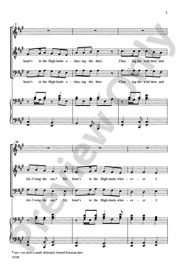 My Heart's in the Highland – (T)TB Choral Octavo (Digital Download)