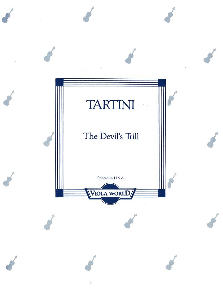 Tartini - The Devil's Trill - Viola/Piano Accompaniment arranged by Arnold Viola World VWP000039