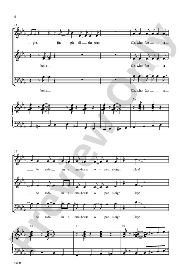 Jingle Bells – 3 Part Mixed Choral Octavo (Digital Download)
