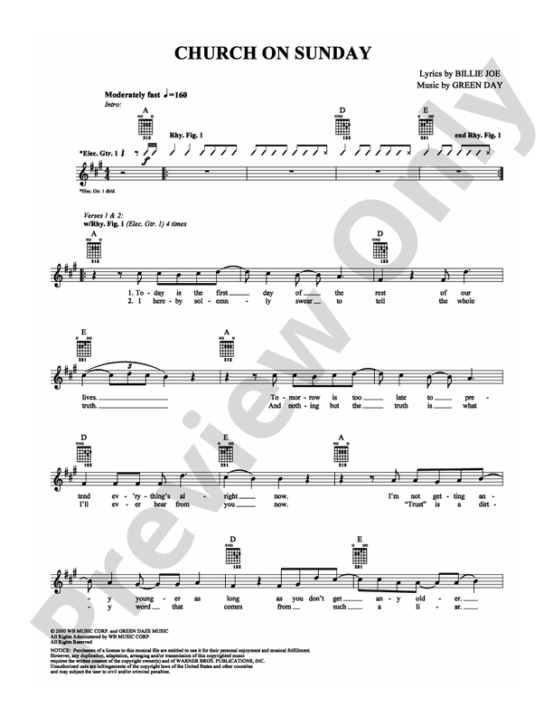 Church on Sunday - Guitar TAB (Digital Download)