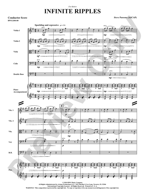 Infinite Ripples - String Orchestra Conductor Score & Parts (Digital D